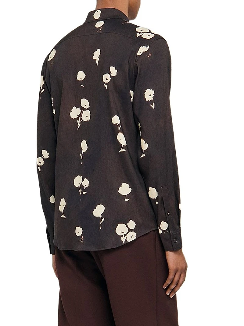 Floral Print Linen Shirt