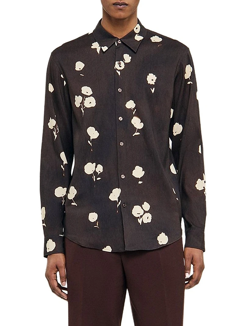 Floral Print Linen Shirt