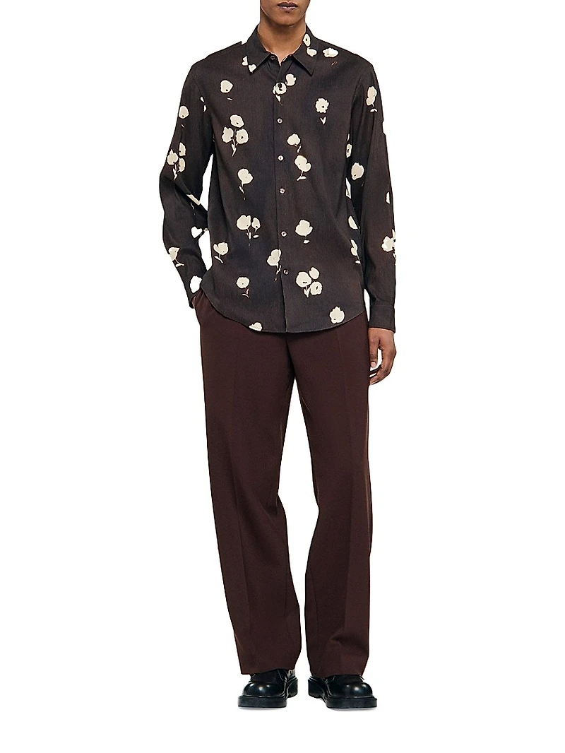 Floral Print Linen Shirt