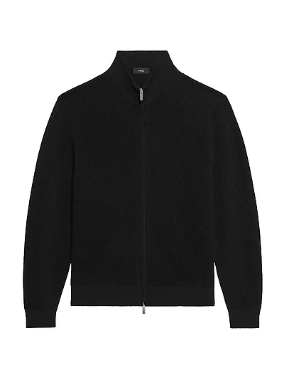 Cashmere Zip-Front Sweater