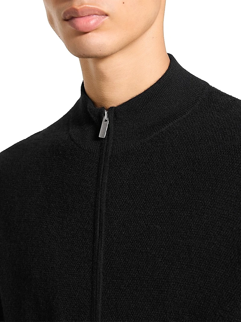 Cashmere Zip-Front Sweater