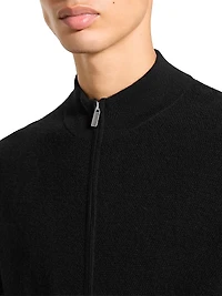 Cashmere Zip-Front Sweater