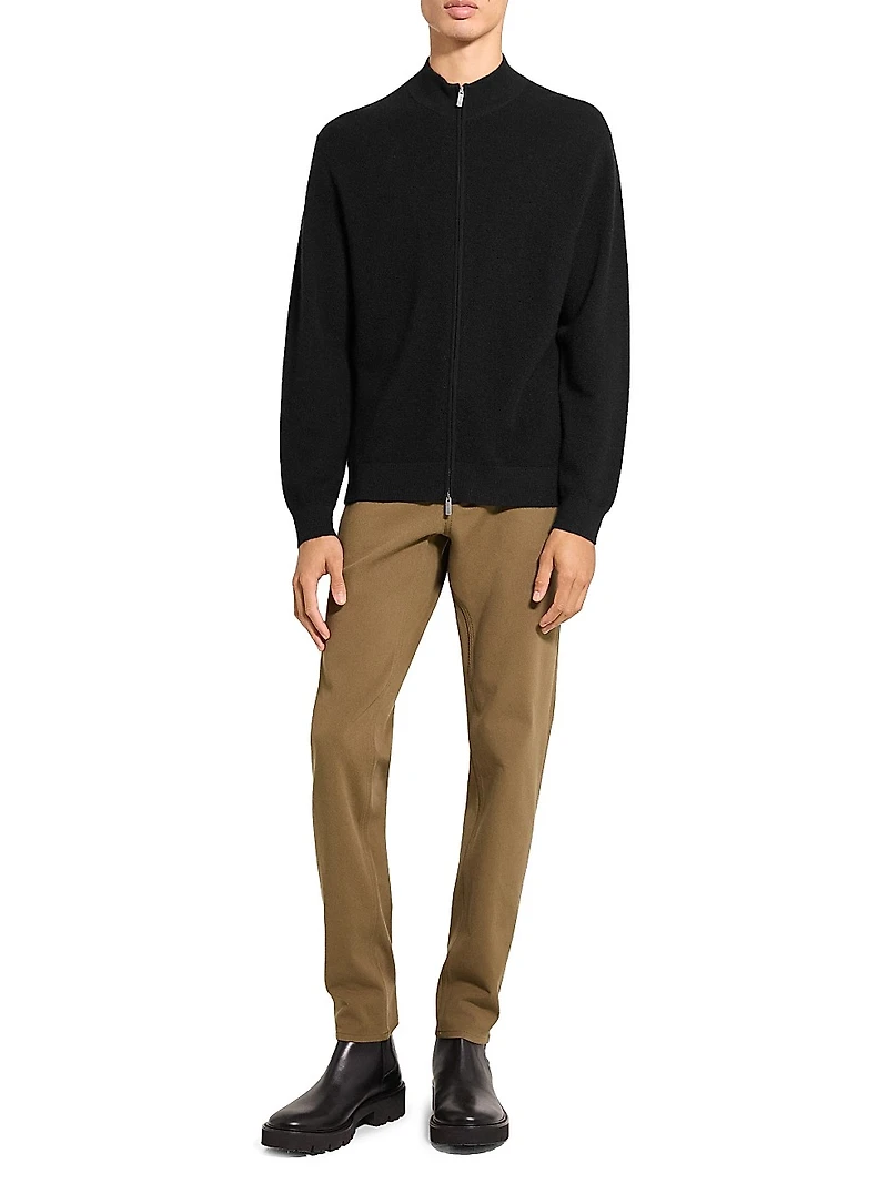Cashmere Zip-Front Sweater