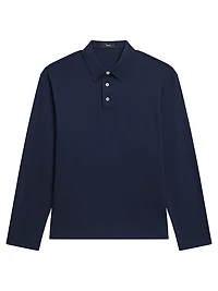 City Cotton Long-Sleeve Polo Shirt