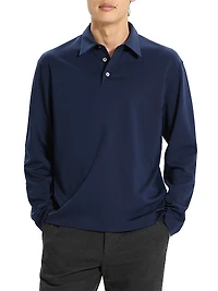 City Cotton Long-Sleeve Polo Shirt