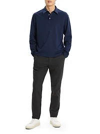 City Cotton Long-Sleeve Polo Shirt