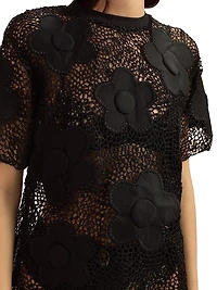 Ibiza Crochet-Knit Oversized T-Shirt