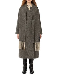 Wool Tweed Wrap Coat