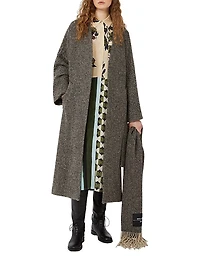 Wool Tweed Wrap Coat