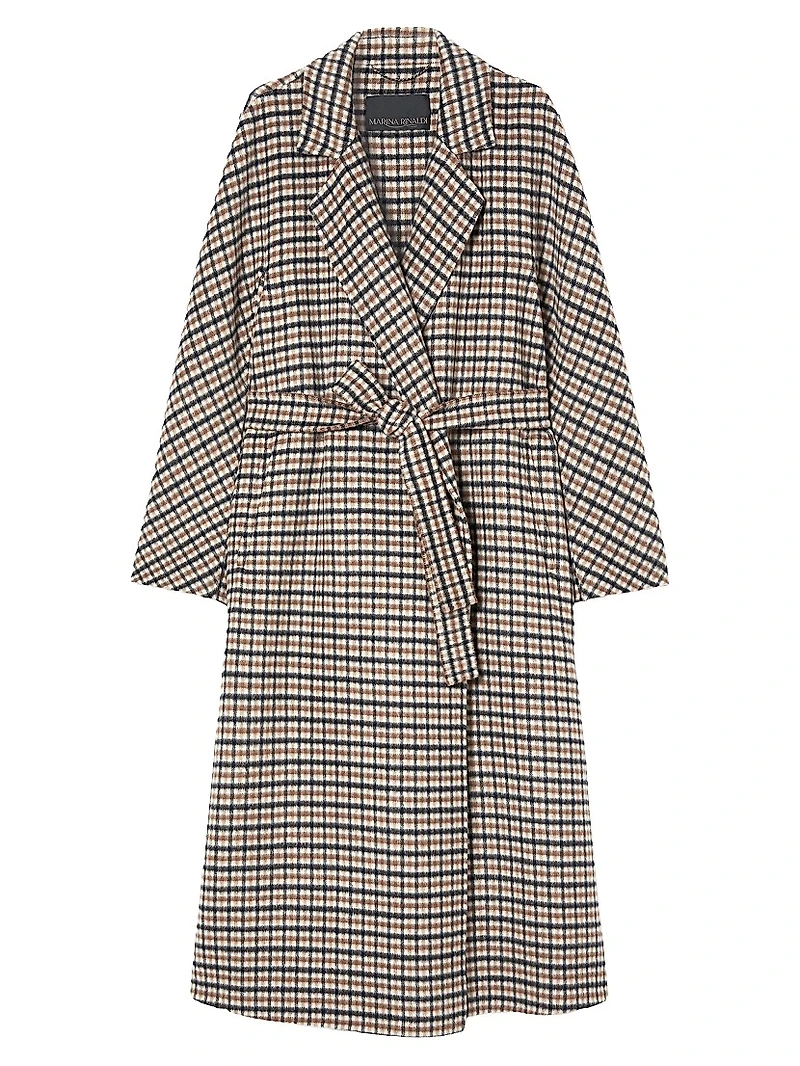 Chequered Double Faced Wool Coat