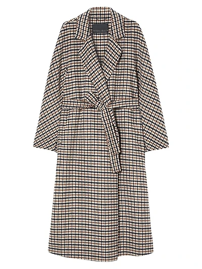 Chequered Double Faced Wool Coat