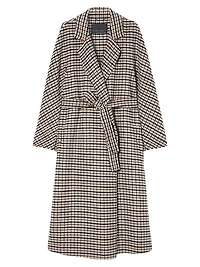 Chequered Double Faced Wool Coat