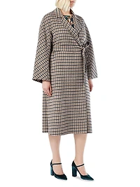 Chequered Double Faced Wool Coat
