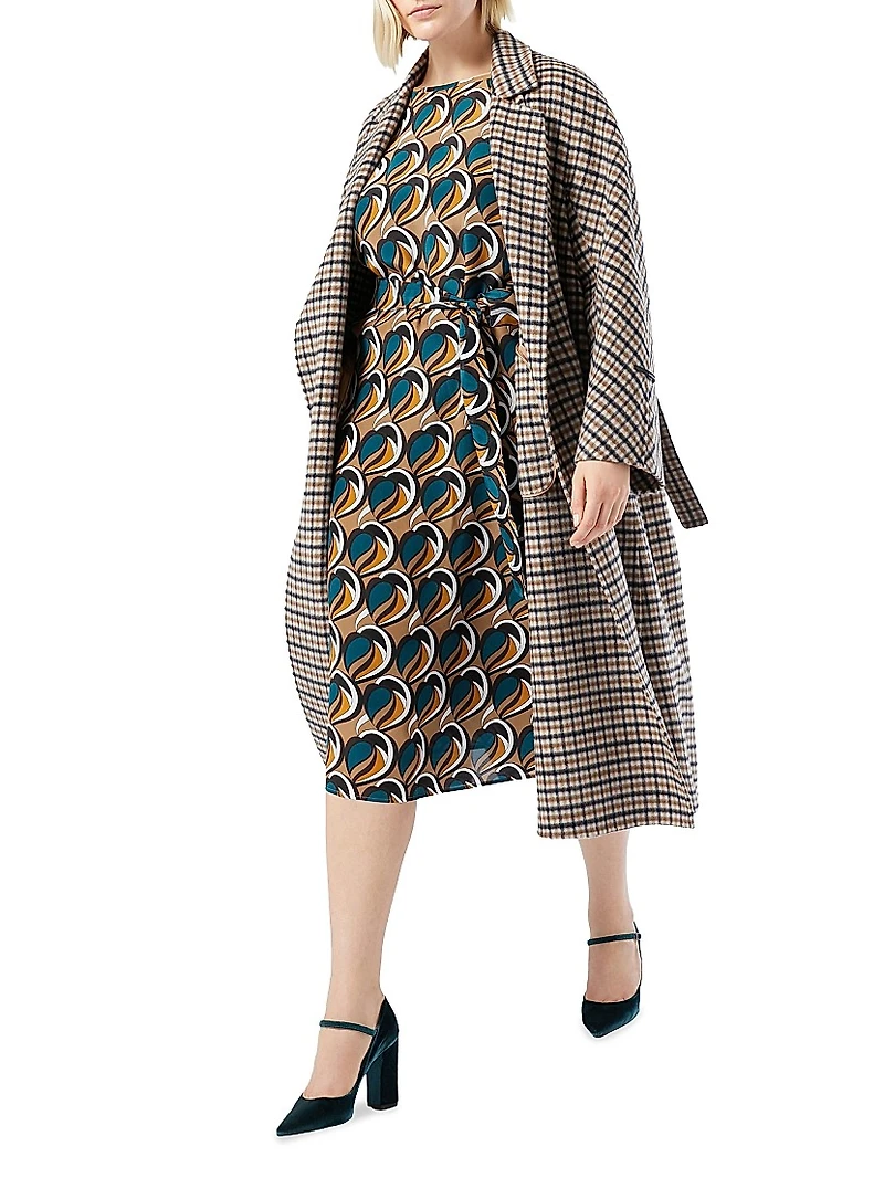 Chequered Double Faced Wool Coat