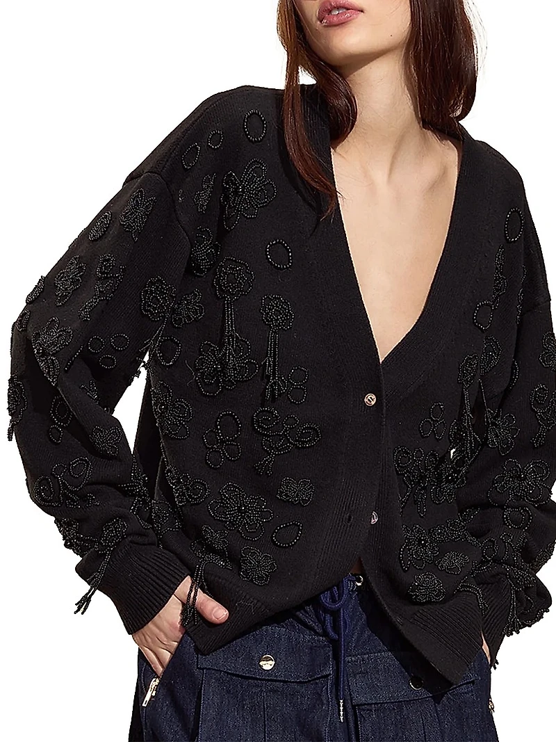 Paloma Embellished Boyfriend Cardigan