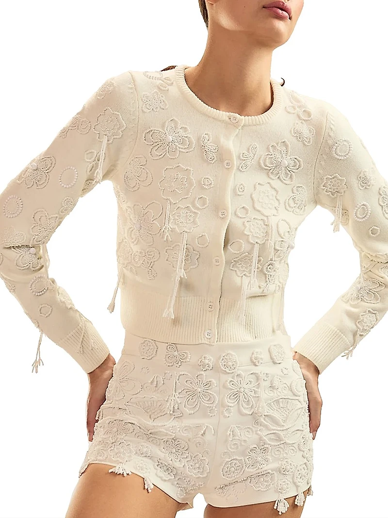 Paloma Beaded Shrunken Cardigan