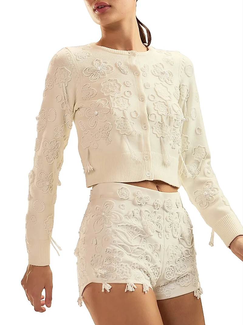 Paloma Beaded Shrunken Cardigan