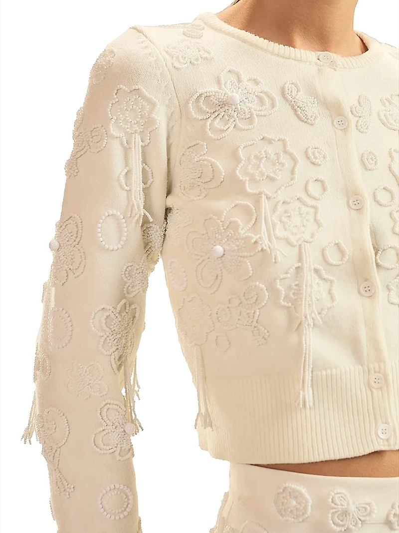 Paloma Beaded Shrunken Cardigan