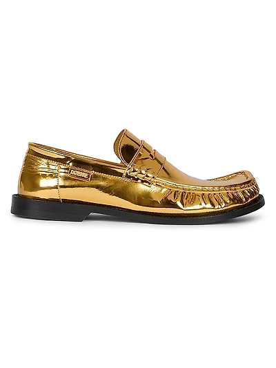 Campo Metallic Leather Penny Loafers