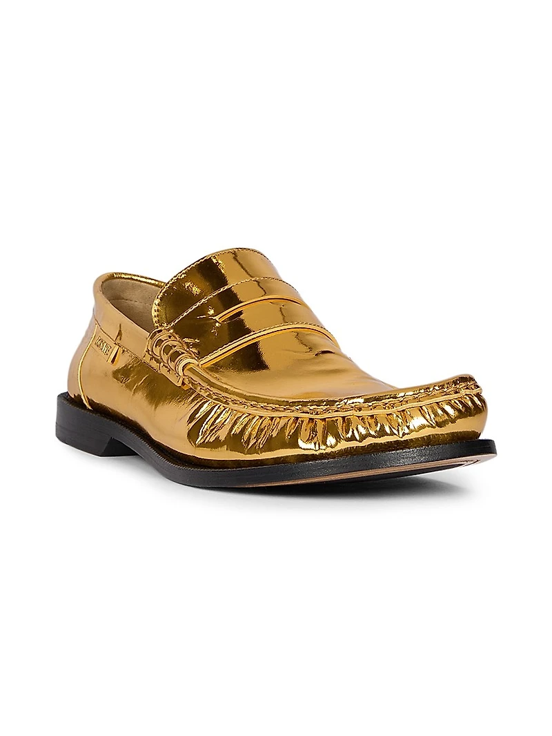 Campo Metallic Leather Penny Loafers