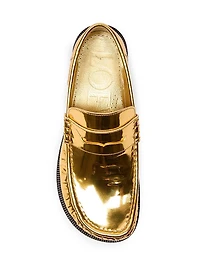 Campo Metallic Leather Penny Loafers
