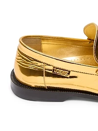 Campo Metallic Leather Penny Loafers