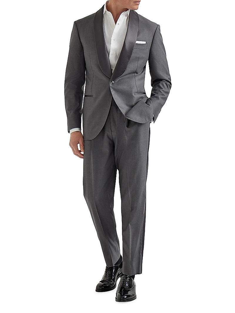 Tuxedo with Shawl Lapel Jacket and Pleated Trousers