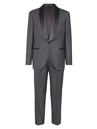 Tuxedo with Shawl Lapel Jacket and Pleated Trousers