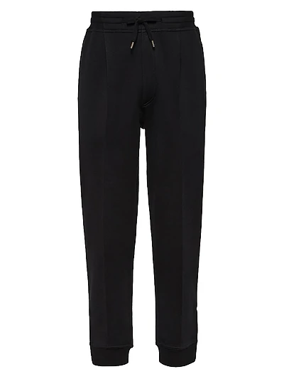 French Terry Double Cloth Trousers with Crête Detail