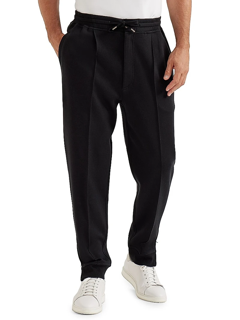 French Terry Double Cloth Trousers with Crête Detail