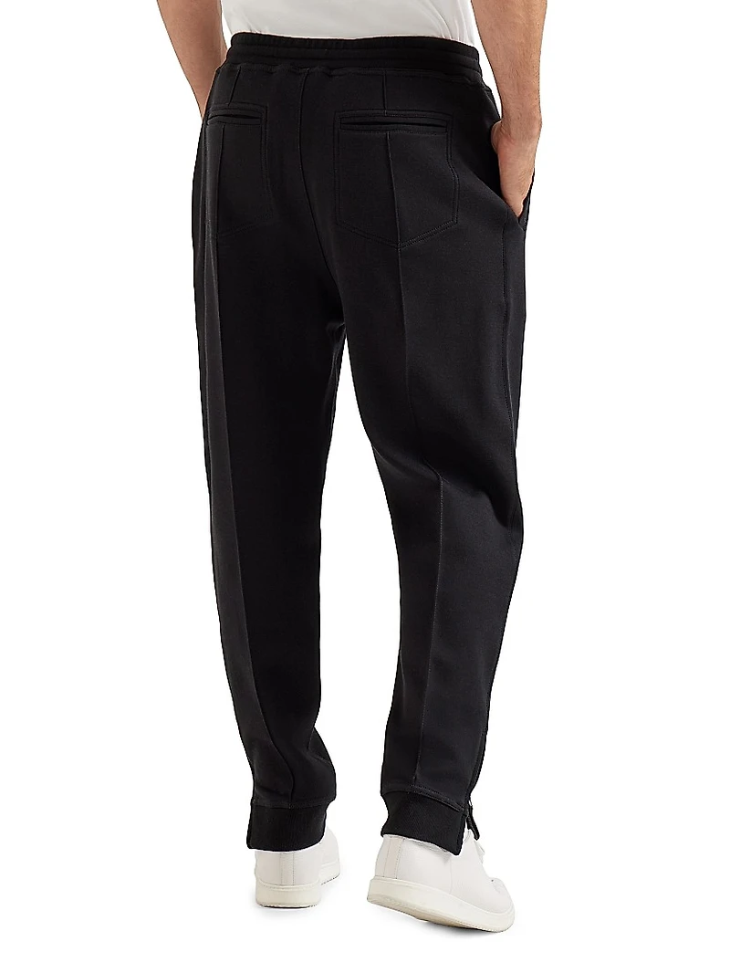 French Terry Double Cloth Trousers with Crête Detail