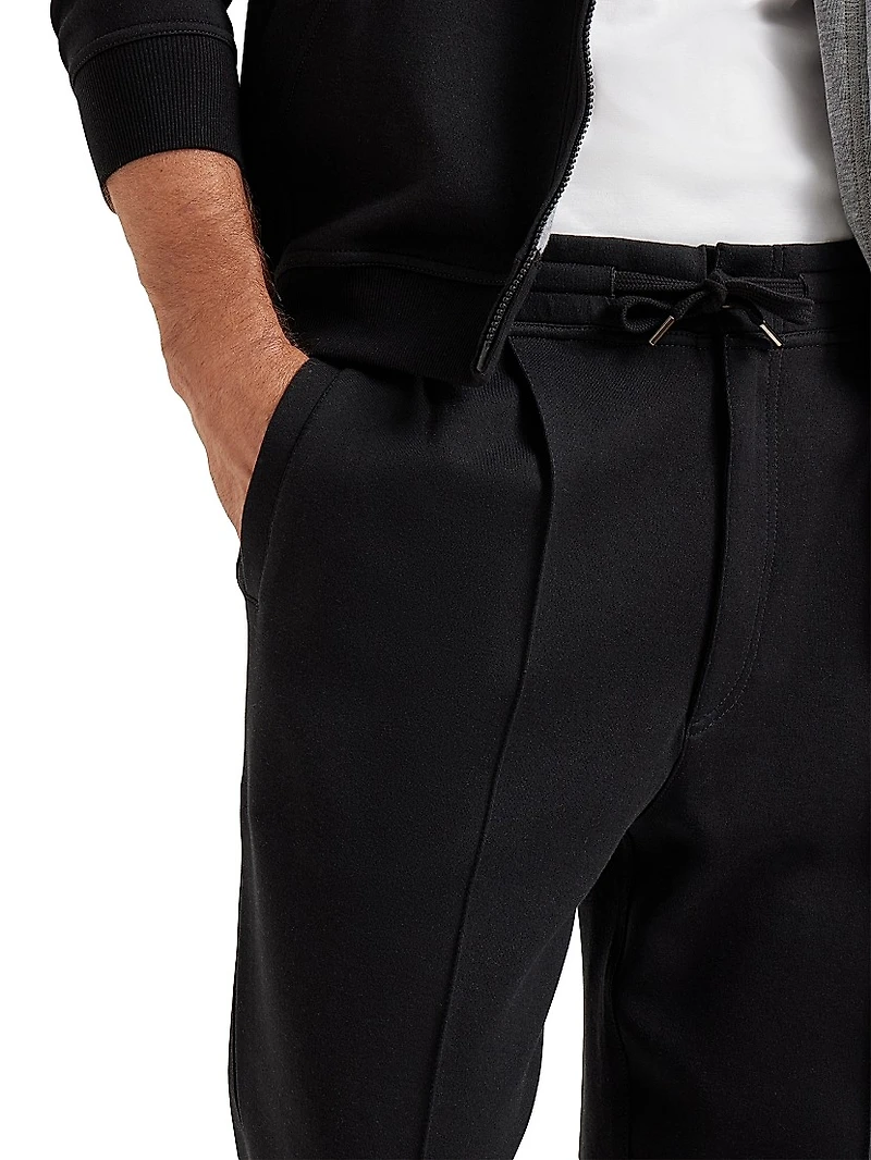 French Terry Double Cloth Trousers with Crête Detail