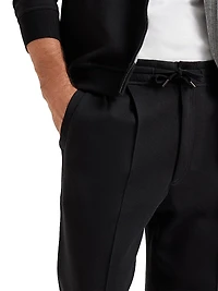 French Terry Double Cloth Trousers with Crête Detail