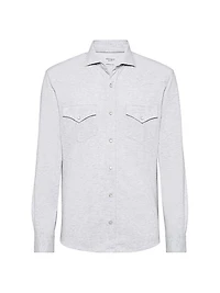 Cotton Piqué Western Shirt