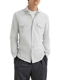 Cotton Piqué Western Shirt