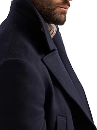 Wool Flannel Double Cloth Four Pocket Pea Coat