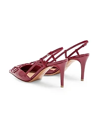 VLogo Signature Patent Leather 80MM Slingback Pumps