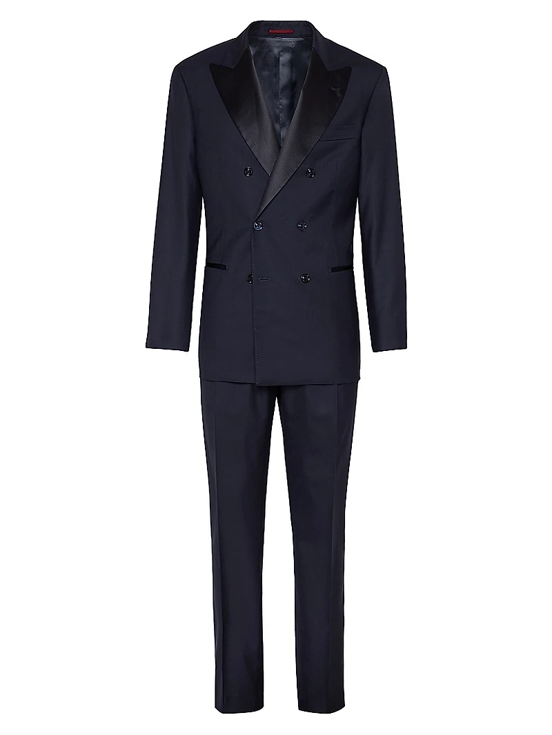 Tuxedo with One and a Half Breasted Jacket Double Pleated Trousers