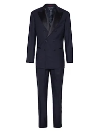 Tuxedo with One and a Half Breasted Jacket Double Pleated Trousers