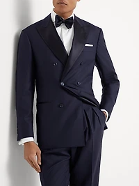 Tuxedo with One and a Half Breasted Jacket Double Pleated Trousers