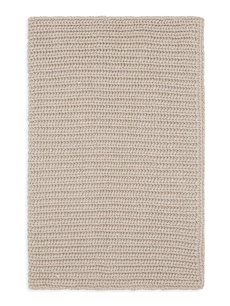 Cashmere and Silk Dazzling Rib Knit Neck Warmer