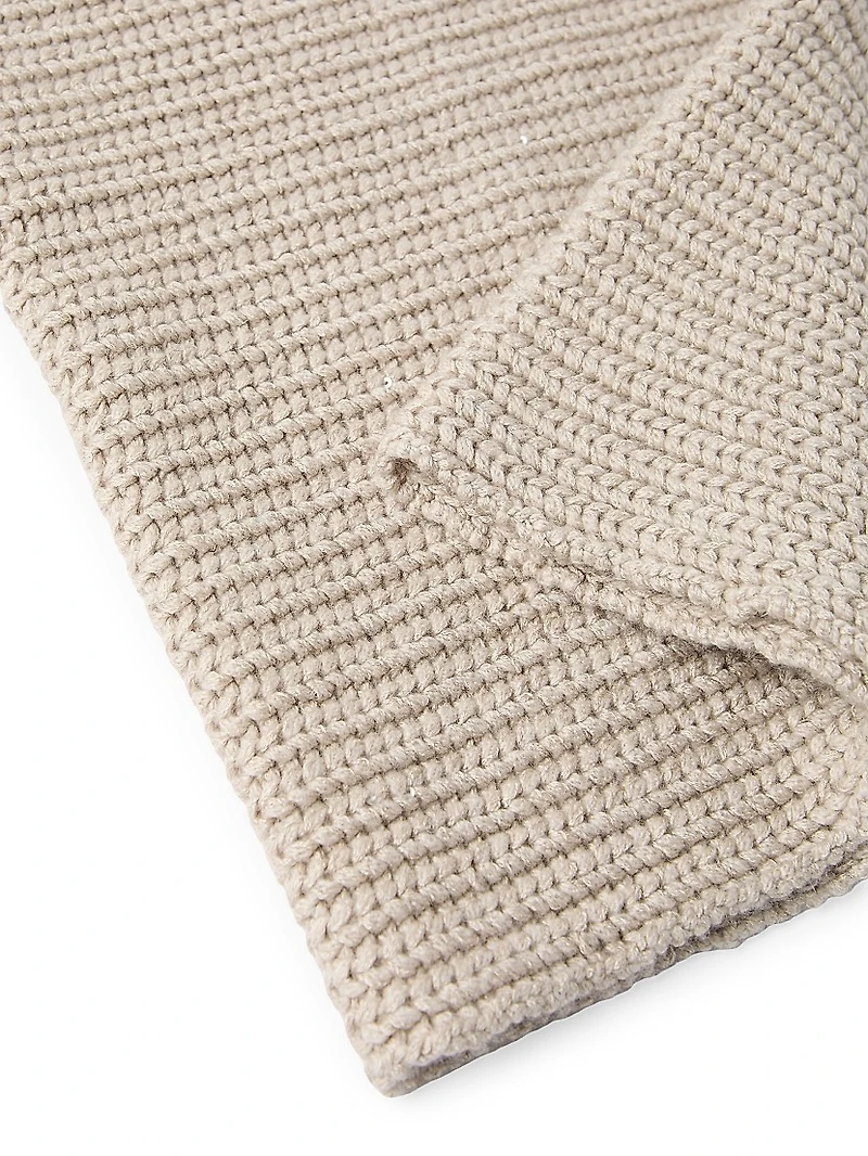 Cashmere and Silk Dazzling Rib Knit Neck Warmer