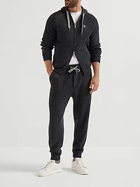 Cashmere English Rib Knit Hooded Sweatshirt