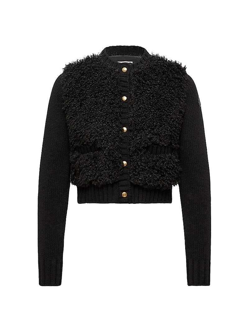 Down Filled Cardigan in Wool & Teddy