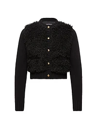 Down Filled Cardigan in Wool & Teddy