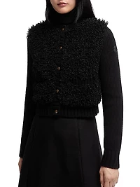 Down Filled Cardigan in Wool & Teddy