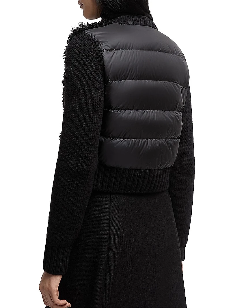 Down Filled Cardigan in Wool & Teddy