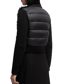 Down Filled Cardigan in Wool & Teddy