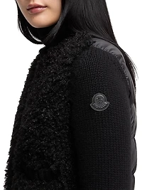 Down Filled Cardigan in Wool & Teddy