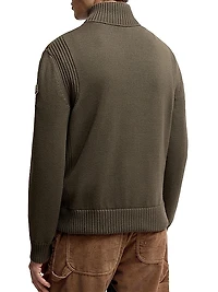 Down-Filled Cardigan in Wool